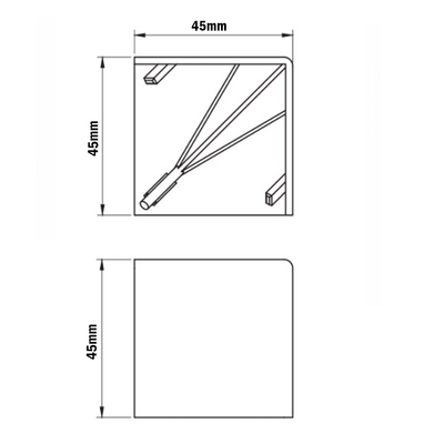 60-270-2 MODULAR SOLUTIONS PART END CAP FOR 3-WAY BODY CONNECTION, SQUARE, GRAY, USED WITH 40-010-1